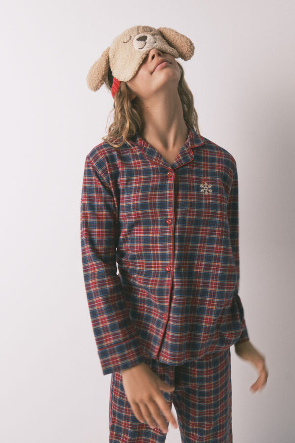 Women'secret Dečija pidžama sa kariranim pidžamma, 100% pamuk Plava