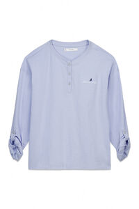 Women'secret Plava 100% pamučna majica dugih rukava