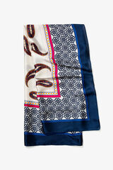 Vilanova Paisley Printed Satin Scarf Blau
