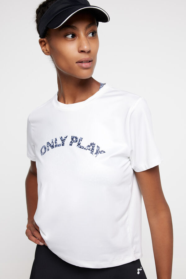 Only Play T-shirt crop top branco