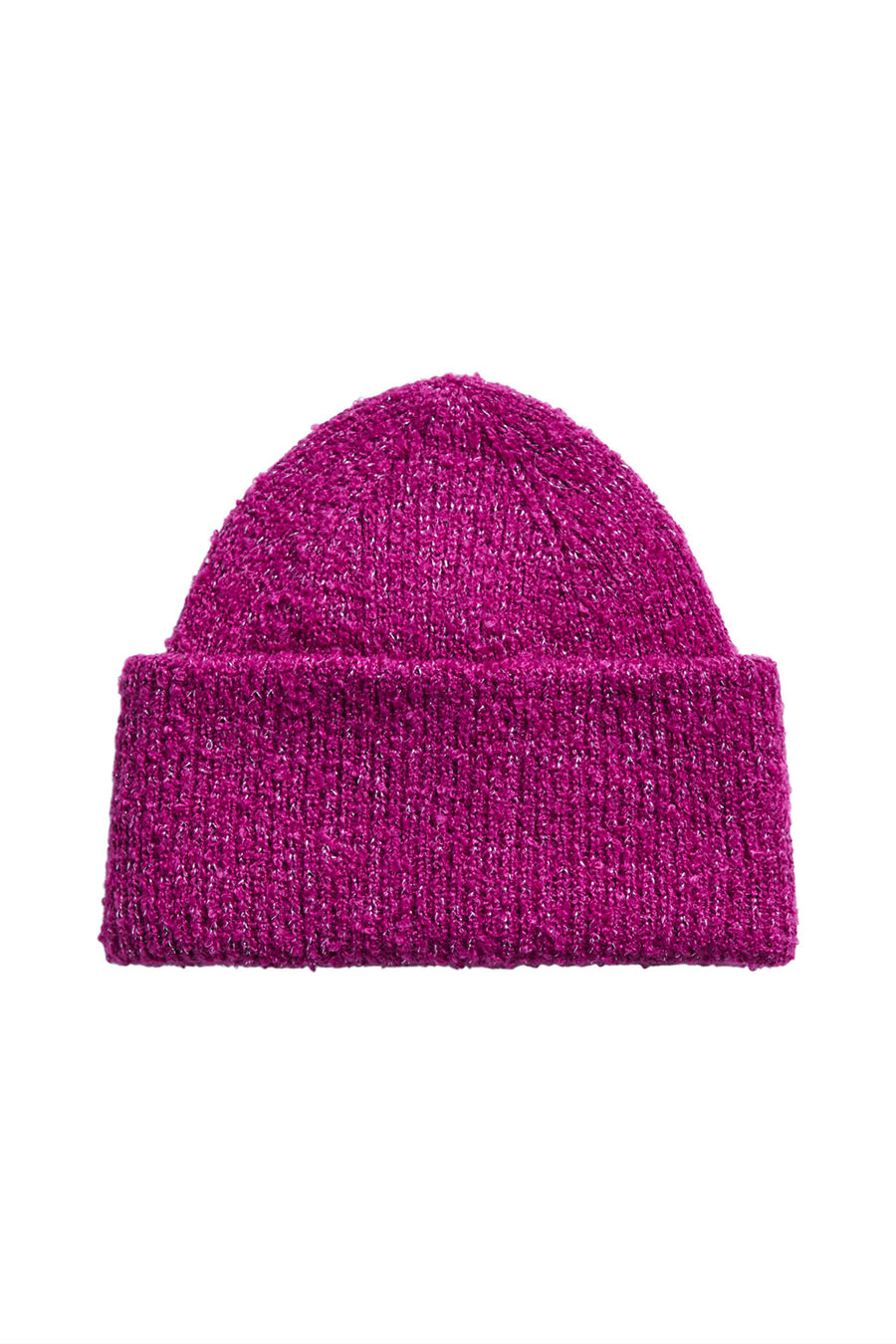 Gorro de punto lurex dobladillo