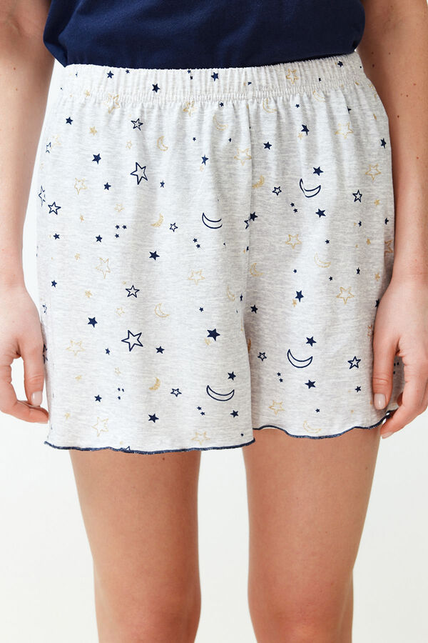 Trendyol Conjunto pijama corto volantes estrellas azul azul