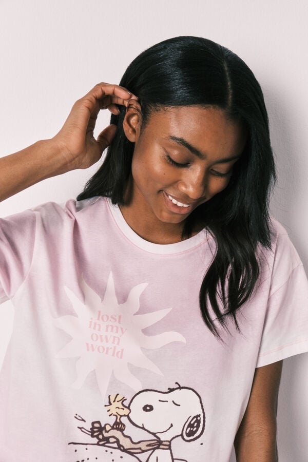 Women'secret Snoopy pamučna kapri pidžama Roze