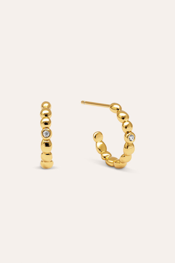 Singularu Pebble Spark Gold Plated Hoop Earrings printed