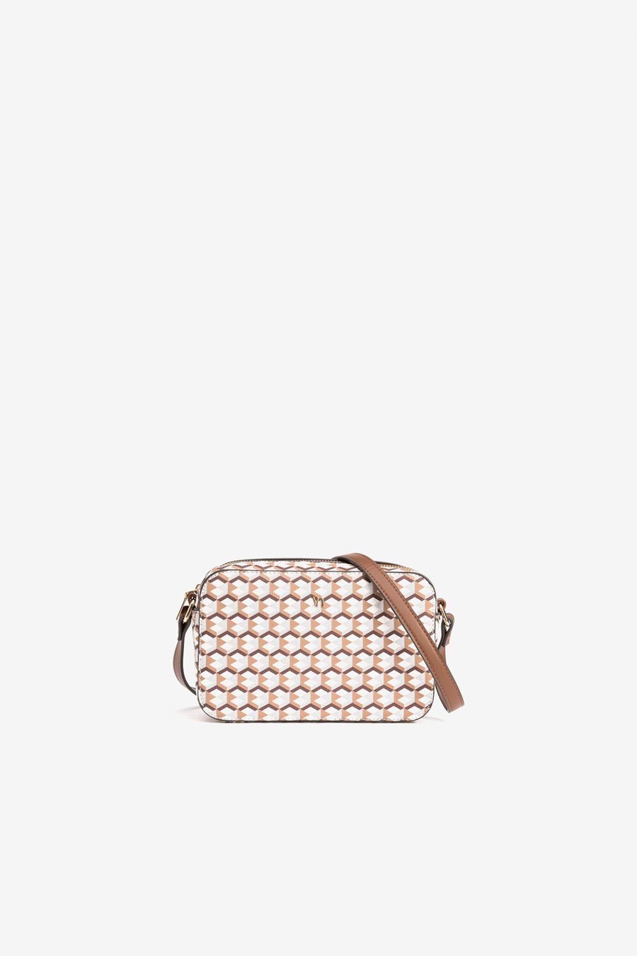 Cartera geométrica marrón