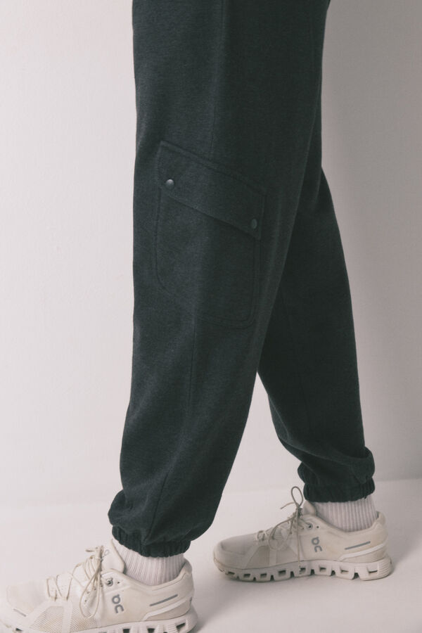 Women'secret Duge pantalone od finog sivog pli&scaron;a Siva