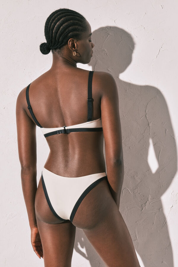 Women'secret Crno-bele color block brazilske gaćice Bež