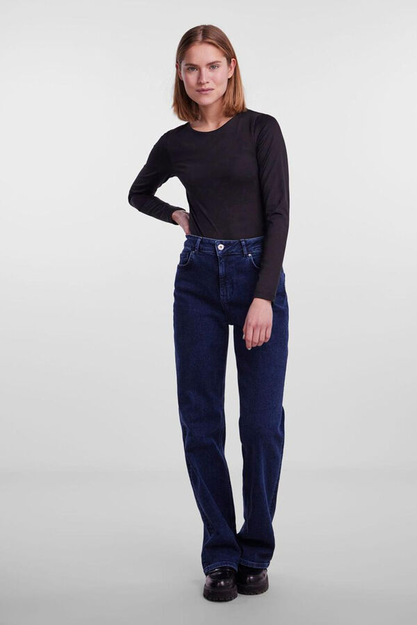 Pieces Body b&aacute;sico manga comprida preto