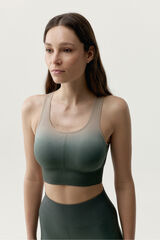 Born Living Yoga Green and beige sports top DIONE printed