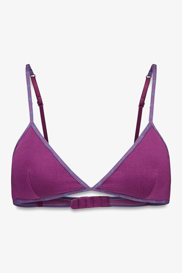 HI&BYE Bordo pamučni trokutasti grudnjak s odvojivim košarice Bordo