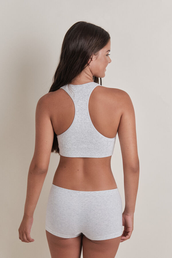 HI&BYE Boxer gris culotte coutures gris