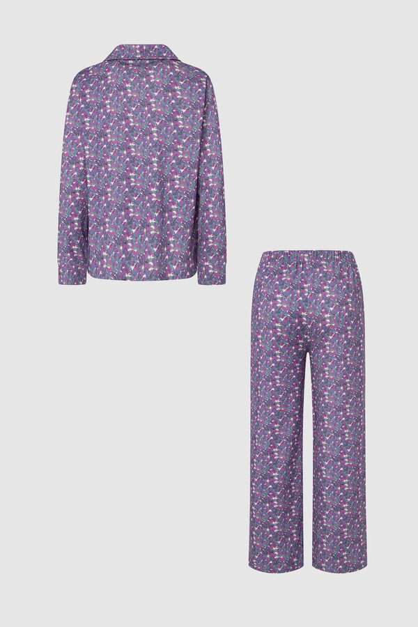 Pepe Jeans Conjunto de pijama camisero largo floral azul