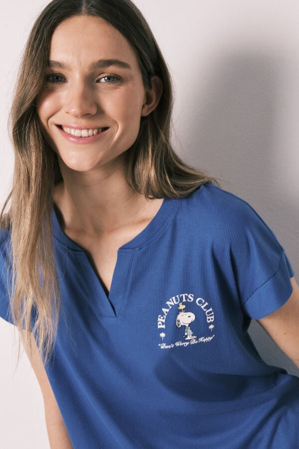 Women'secret Plava Snoopy kratka pidžama Print