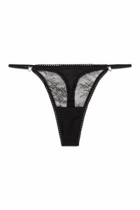 Women'secret Crne čipkaste tanga gaćice