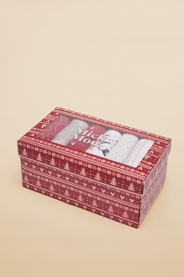 Women'secret Mickey egeres zoknik, 6 db-os csomag r&aacute;vasalt mint&aacute;s