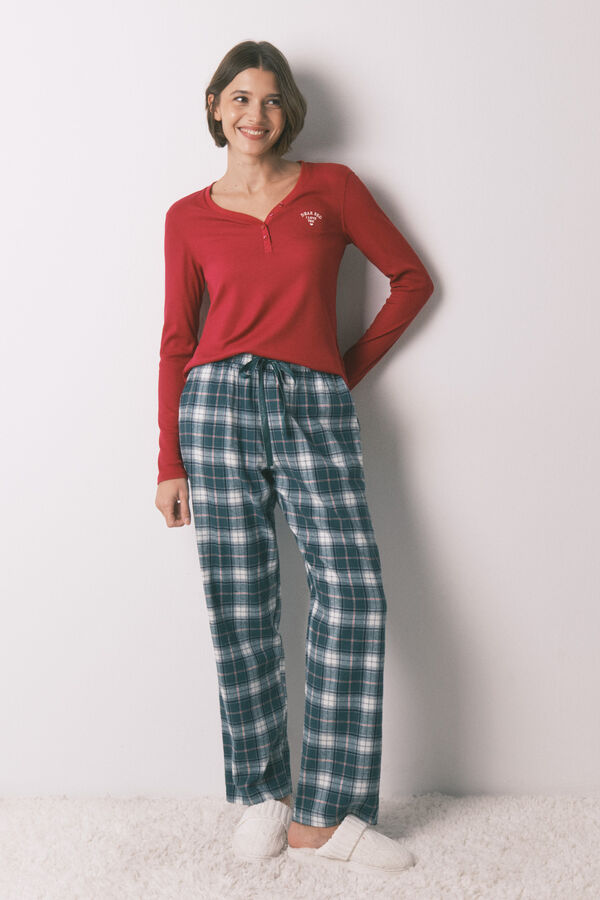 Women'secret Rebrasta crvena majica dugi rukav  Crvena