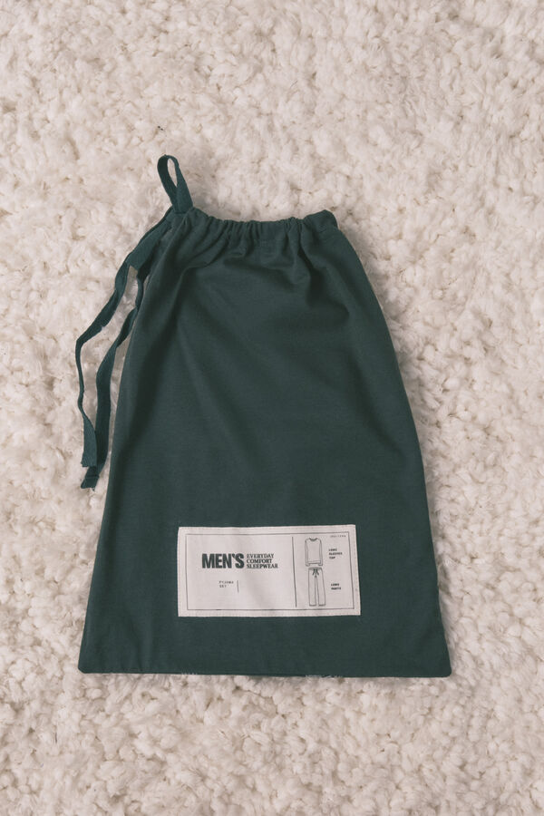 Women'secret Mu&scaron;ka duga pidžama 100% pamuk zelene boje sa motivom automobila Zelena