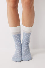 Women'secret Pink striped long socks pink