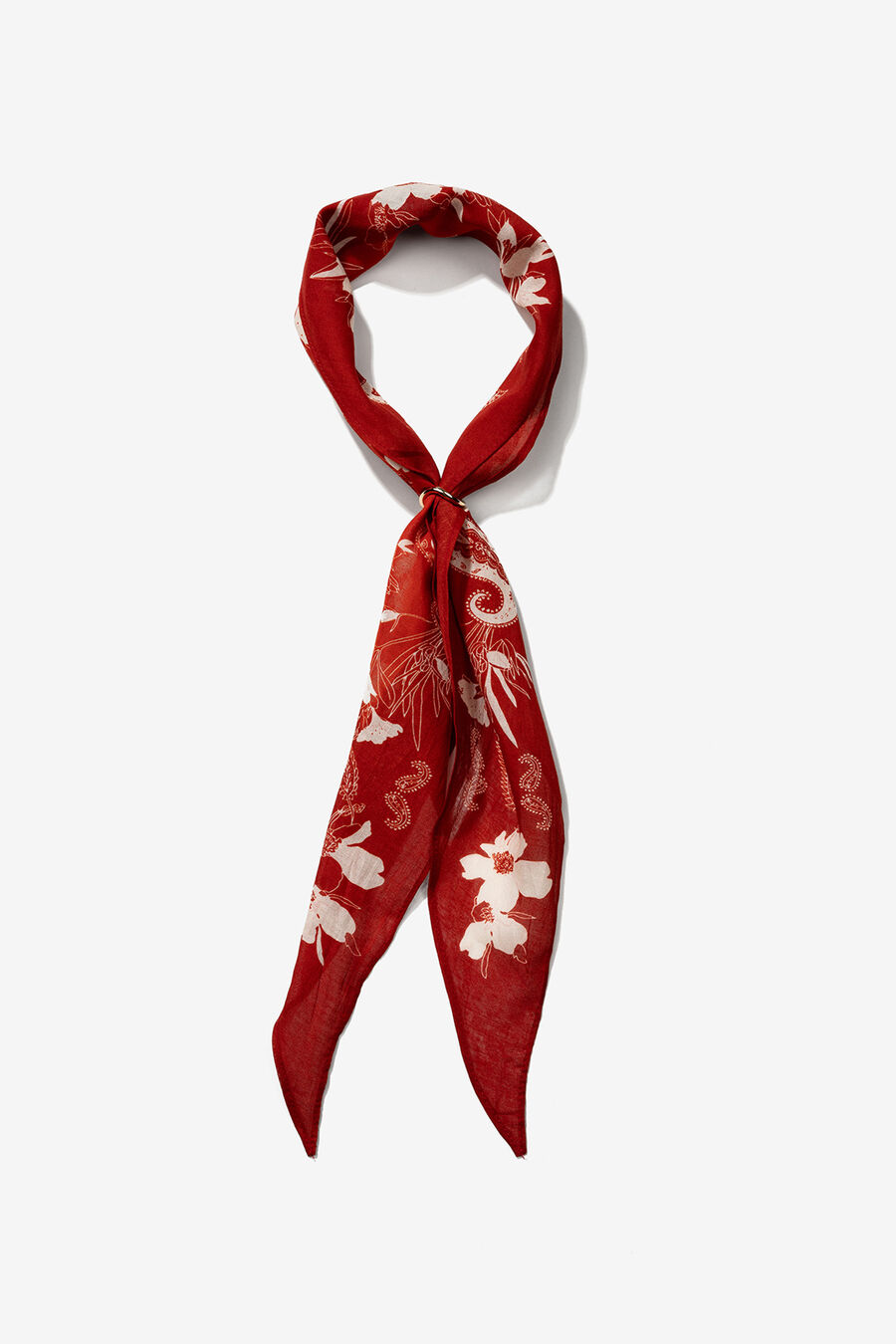 Bandana roja floral