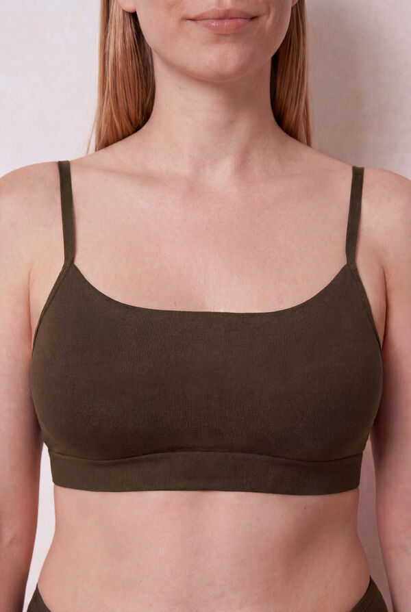 Women'secret Braon top sa punjenjem bez &scaron;avova Braon