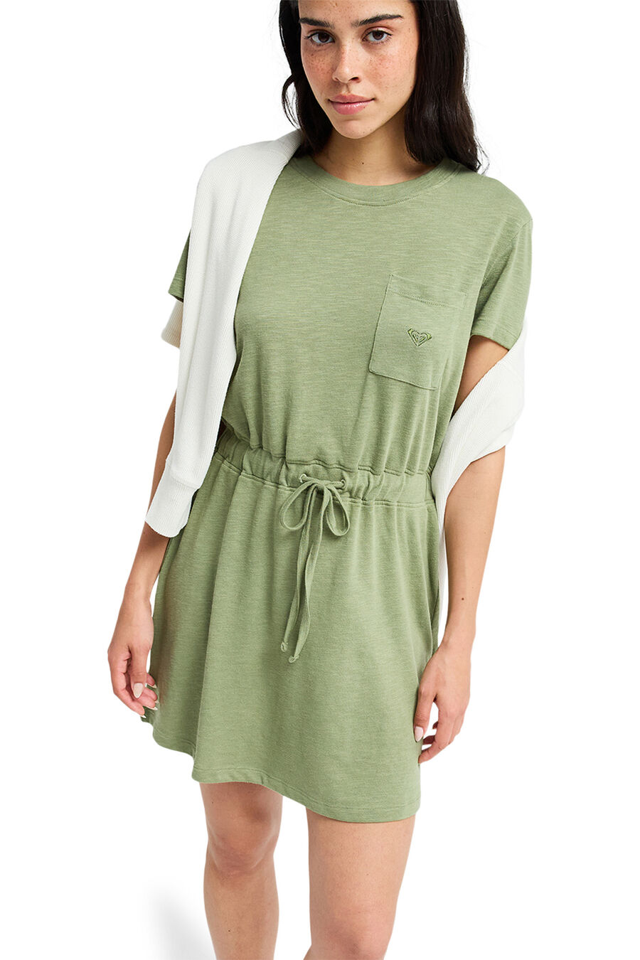 Vestido camiseta anudado corto