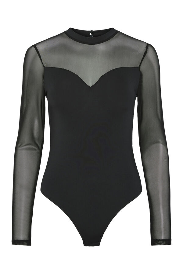 Pieces Macacão de manga comprida preto