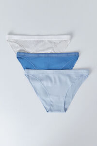 HI&BYE Pack 3 bragas clásicas azul, gris, azul claro