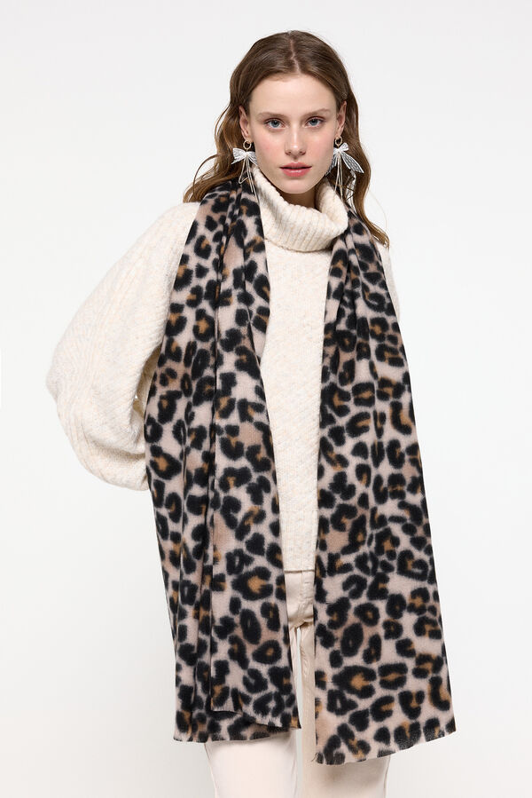 Pieces D&uuml;nner Leopardenschal Schwarz
