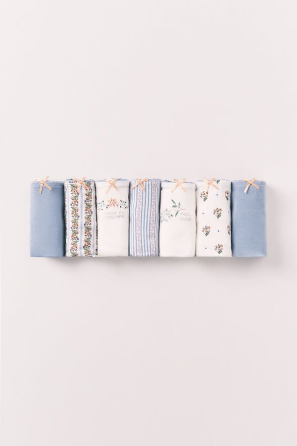 Women'secret Set od 7 pamučnih tanga gaćica različitih printova Print