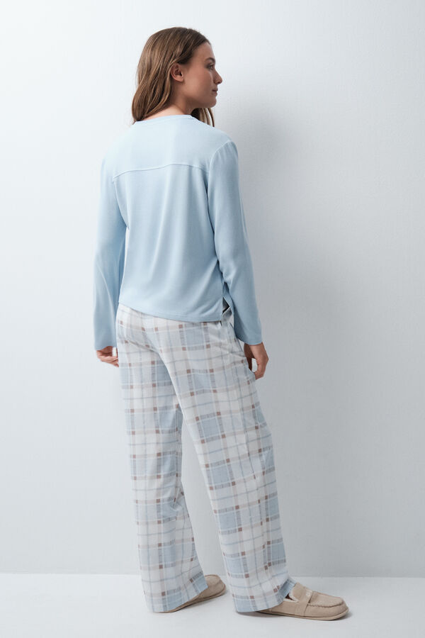 Women'secret Duge pamučne karirane pantalone Print