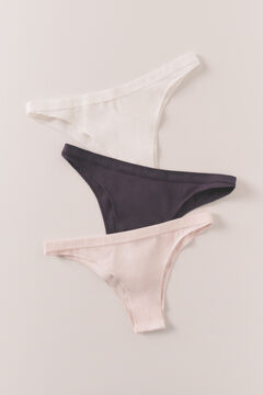 HI&BYE Pack 3 bragas brasile&ntilde;as morado, blanco y rosa