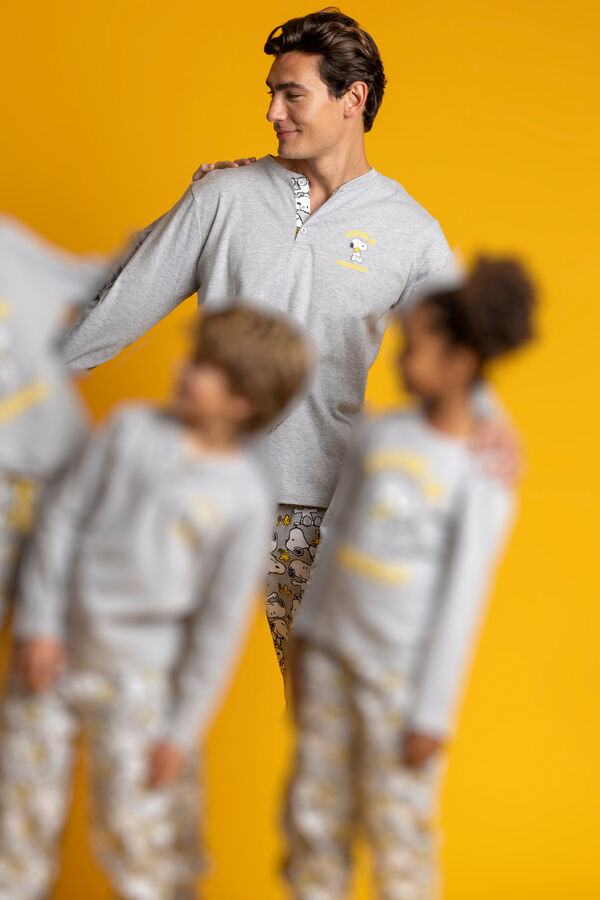 Admas Pijama Family Snoopy Funny para hombre&nbsp; gris