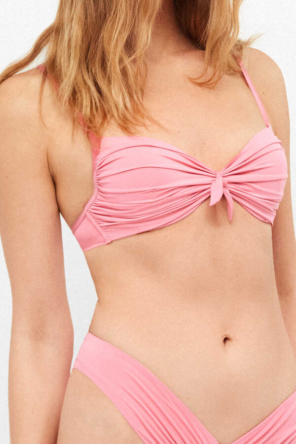Gisela Top biqu&iacute;ni push up com aro rosa