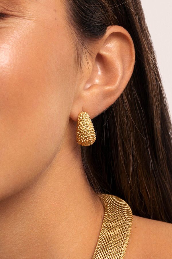 Singularu Pendientes Aro Antique Acero Ba&ntilde;o Oro amarillo