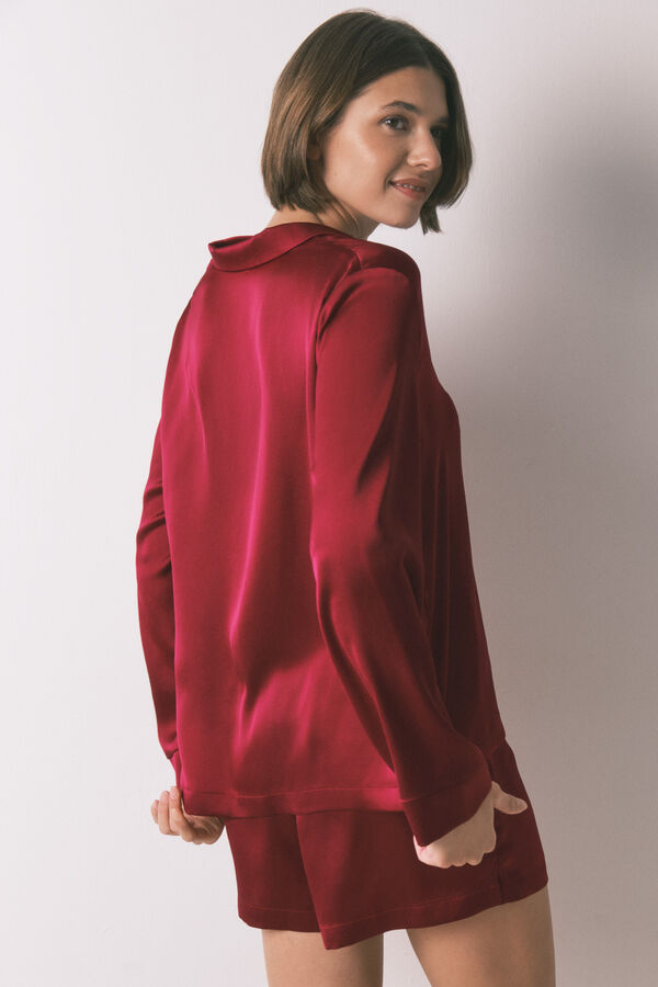 Women'secret Crvena satenska kratka košulja pidžama Crvena