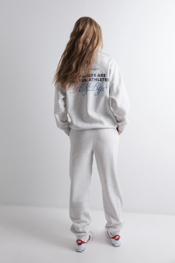 HI&BYE Tamno sive pamučne flis jogger pantalone Siva