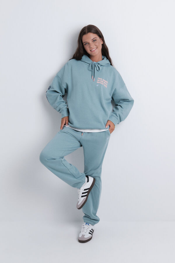 HI&BYE Zelene pamučne pli&scaron;ane jogger pantalone Zelena