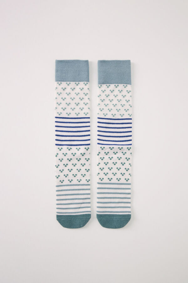 Women'secret Meias longas riscas verdes verde