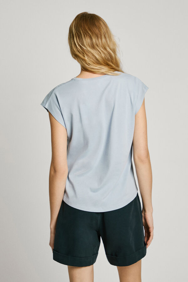 Pepe Jeans Camiseta slim fit com estampado de logo azul