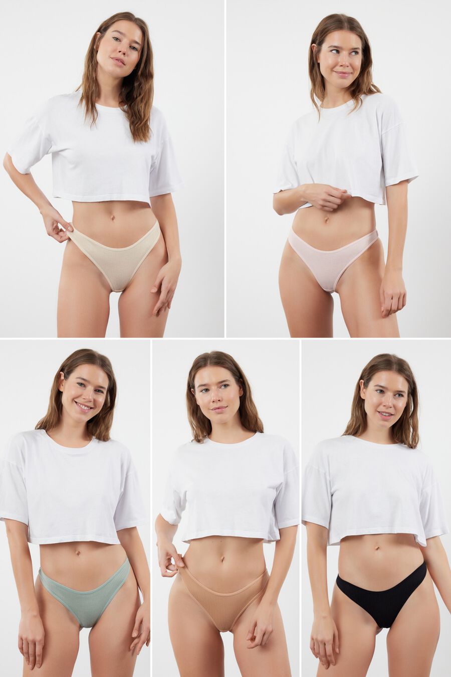 Pack de 5 tangas canalé