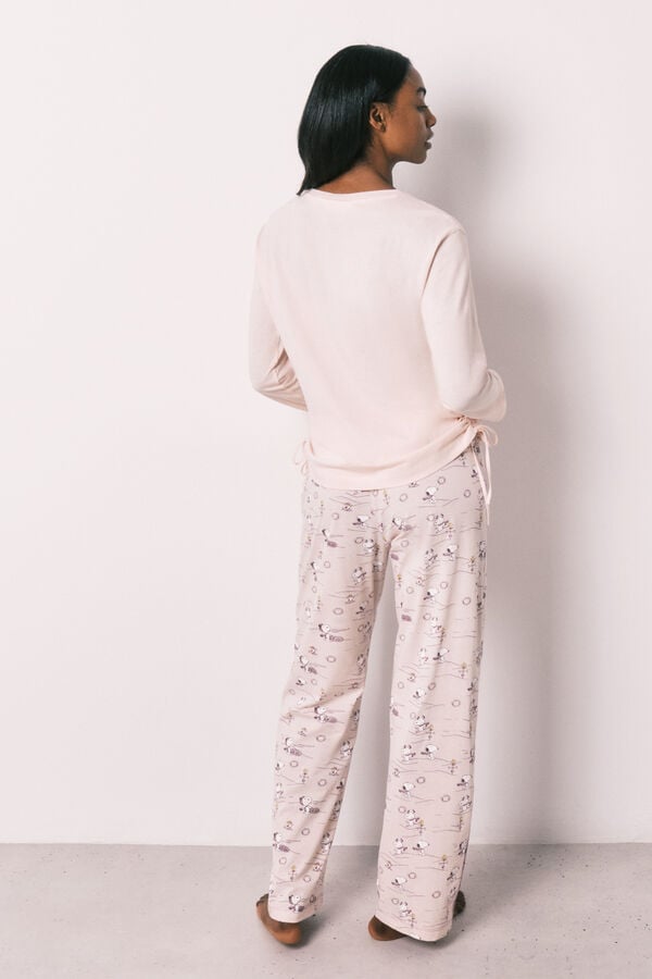 Women'secret Roze pamučna duga pidžama Snoopy Roze