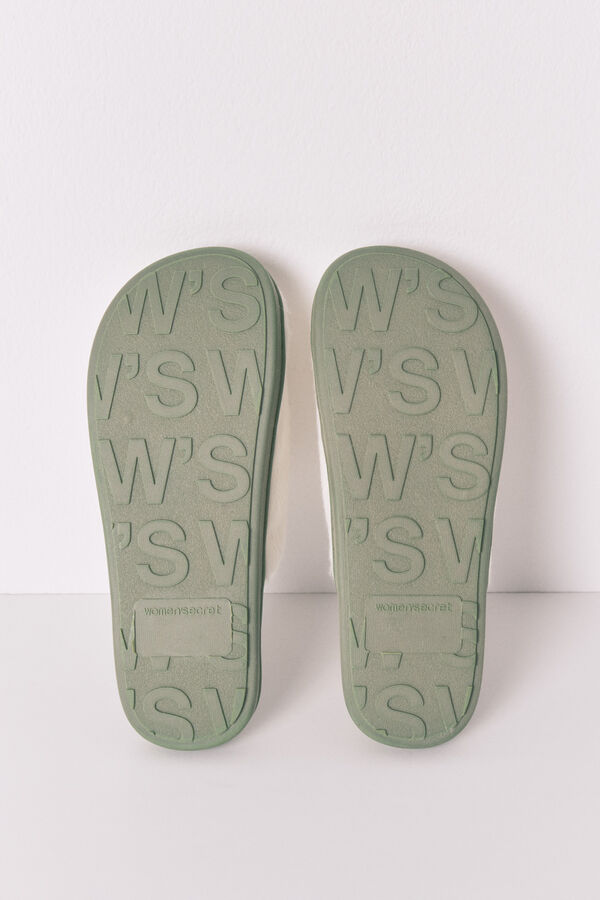 Women'secret Mafalda bijele zatvorene papuče  Bež