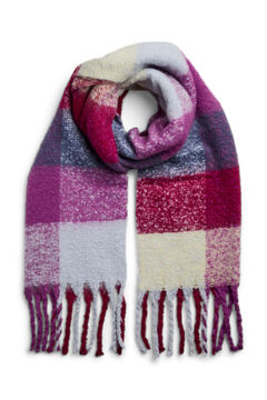 Pieces Bufanda larga b&aacute;sica cuadros flecos
