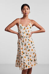 Pieces Short lemon print dress gris