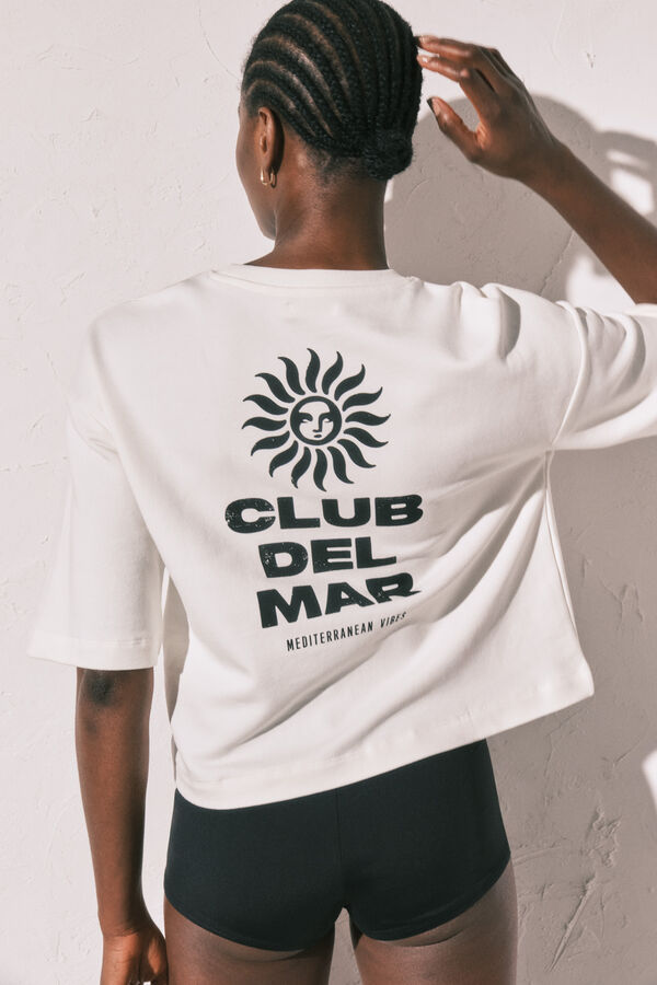 Women'secret Beli duks sa printom "Club del Mar" Bež