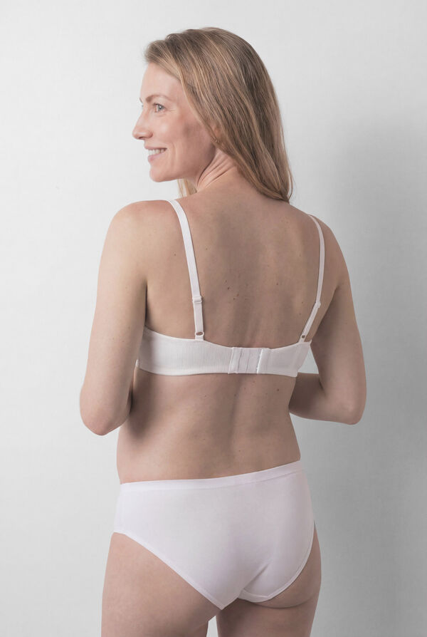Women'secret Beli pamučni trouglasti grudnjak za materinstvo CHARMING Bela