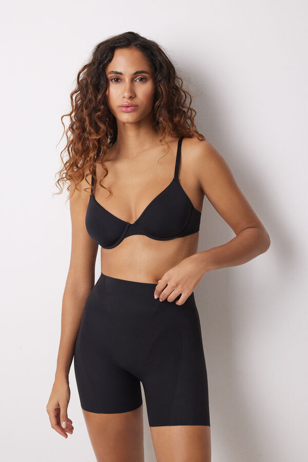 Women'secret Kratke stezne helanke sa push-up efektom &ndash; crna Crna