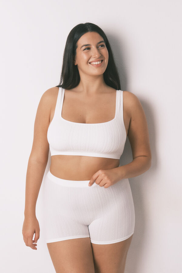 Women'secret Bele trikot bokser gaćice bez &scaron;avova Bež