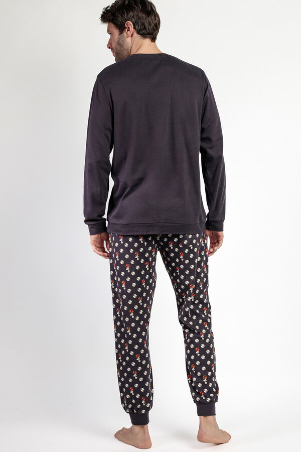 Admas Men's long Snoopy print pyjamas Siva