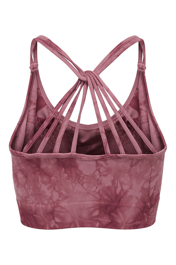 Only Play Soutien desportivo sem costura tie dye rosa